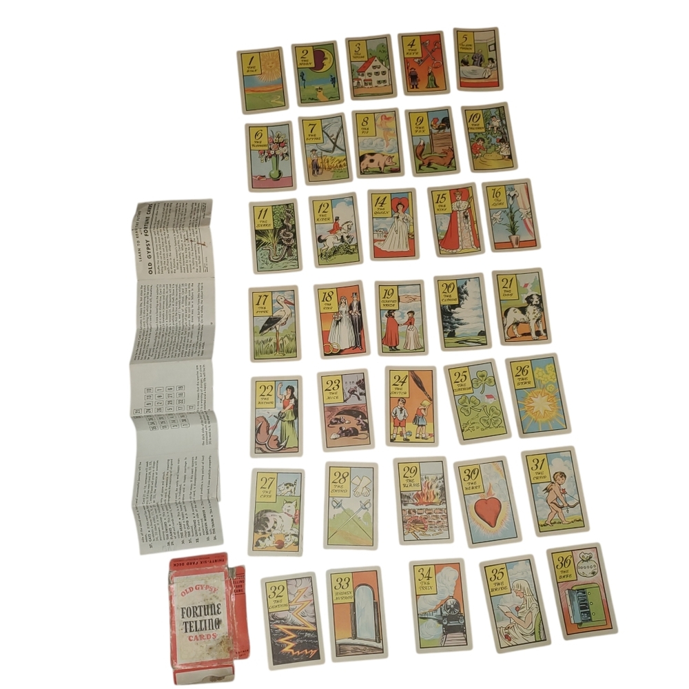 Old Gypsy Fortune Telling Cards published by Whitman Publishing Co. 1940s